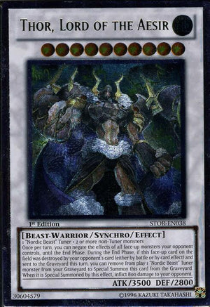 1st Edition Thor, Lord of the Aesir (UTR) [STOR-EN038 Near Mint] Ultimate Rare