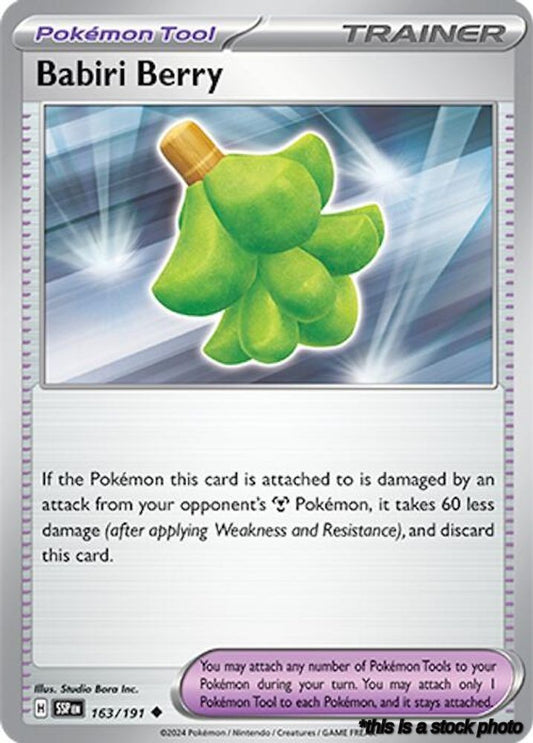 163/191 Babiri Berry Uncommon Normal Lightly Played
