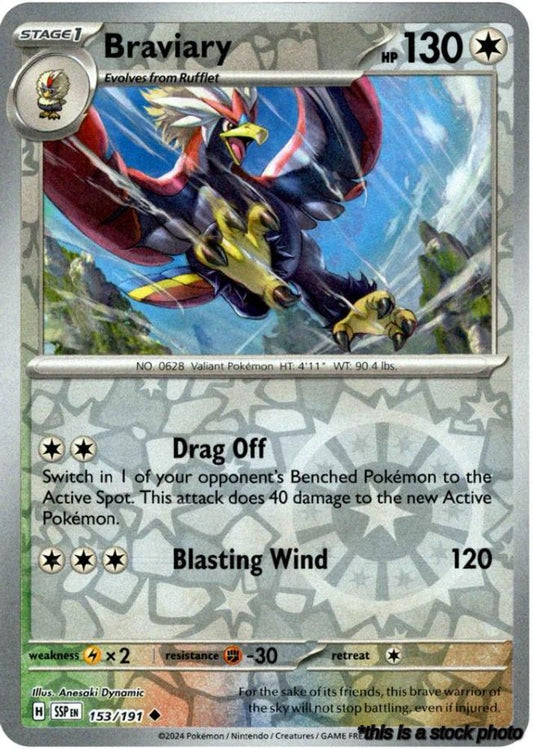 153/191 Braviary Uncommon Reverse Holofoil Lightly Played