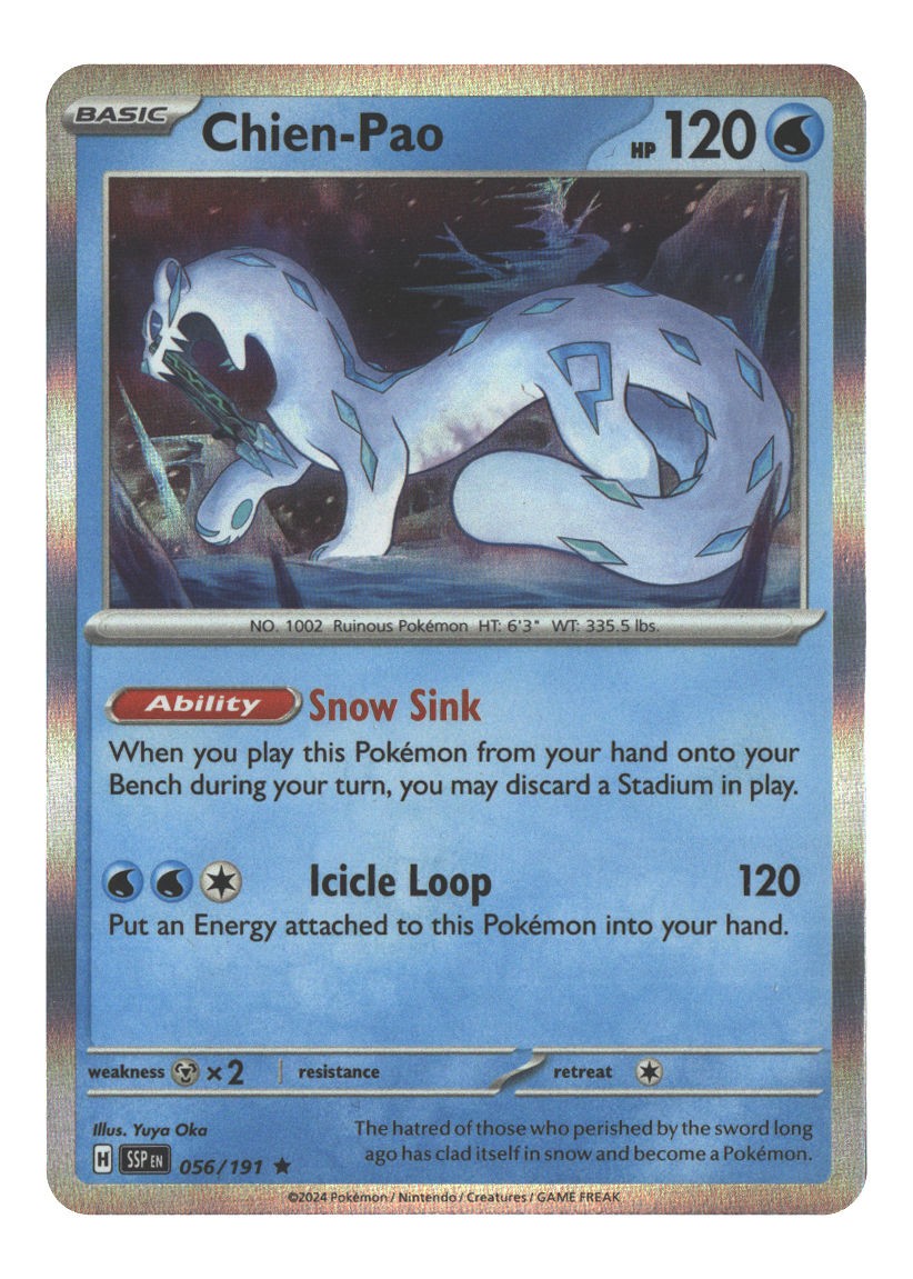 056/191 Chien-Pao Rare Holofoil Lightly Played