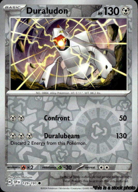 129/191 Duraludon Common Reverse Holofoil Lightly Played