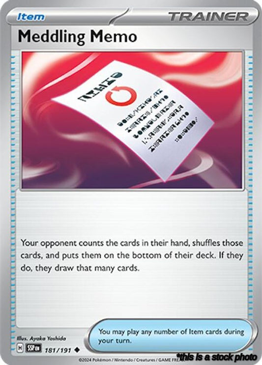 181/191 Meddling Memo Uncommon Normal Lightly Played