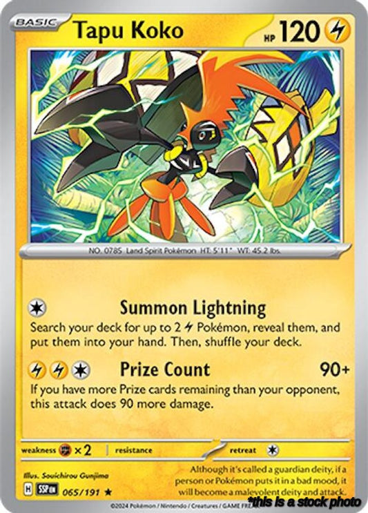 Rare Tapu Koko [065/191 Near Mint ]
