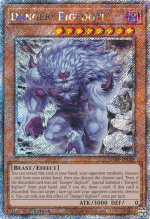 1st Edition Danger! Bigfoot! (Alternate Art) (Platinum Secret Rare) [RA03-EN019 Near Mint] Platinum Secret Rare