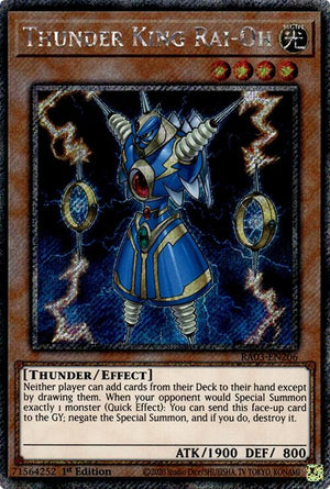 1st Edition Thunder King Rai-Oh (Platinum Secret Rare) [RA03-EN206 Near Mint] Platinum Secret Rare
