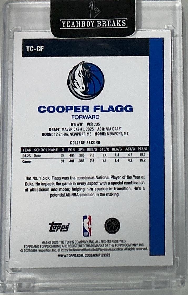 2025-26 Topps #TC-CF Cooper Flagg 1980-81 Topps Chrome Basketball