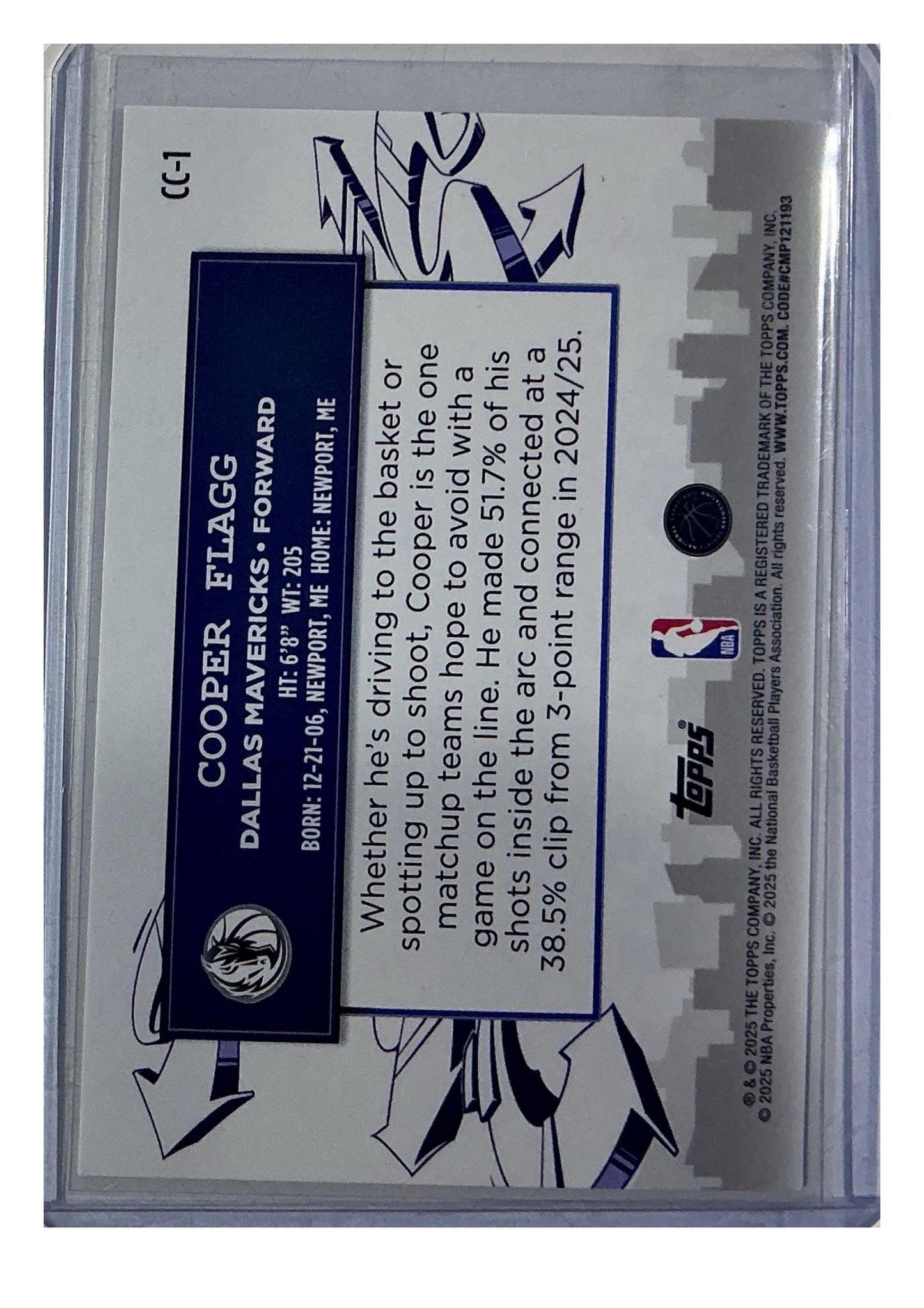 2025-26 Topps #CC-1 Cooper Flagg Clutch City Prospects Holo Foil