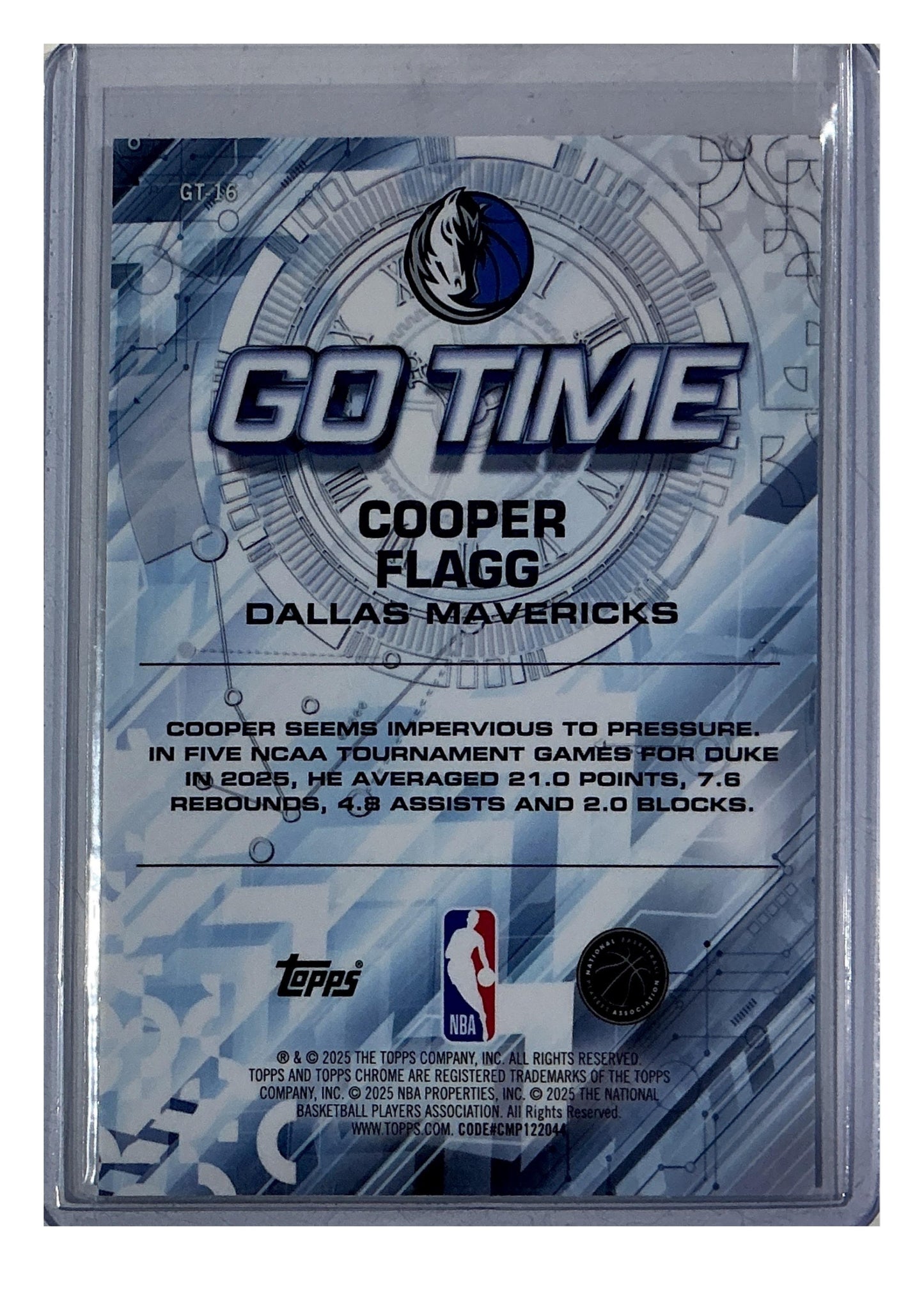 2025-26 Topps Chrome #GT-16 Cooper Flagg Go Time