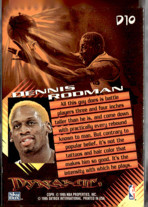 1995-96 SkyBox Premium #D10 Dennis Rodman Dynamic