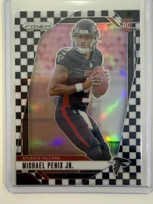 2024 Panini Prizm #378 Michael Penix Jr. Black and White Checker