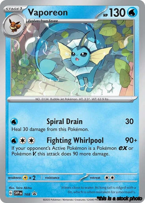 168 Vaporeon (Cosmos Holo) Promo Holofoil
