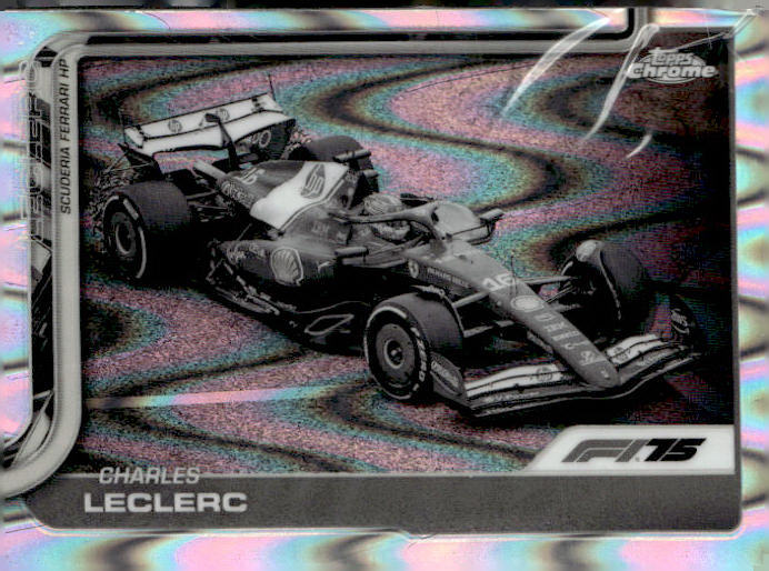 2025 Topps Chrome Formula 1 #75 Charles Leclerc Black & White RayWave Refractor