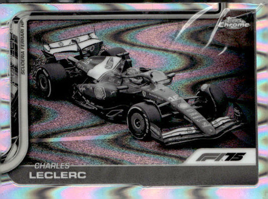 2025 Topps Chrome Formula 1 #75 Charles Leclerc Black & White RayWave Refractor