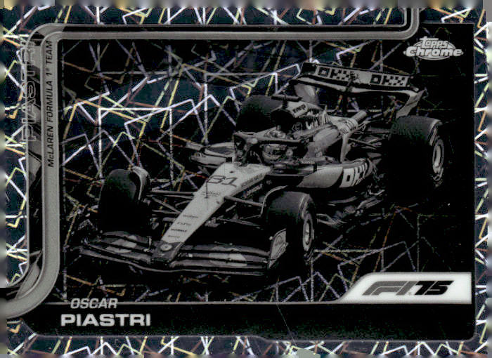 2025 Topps Chrome Formula 1 #78 Oscar Piastri Black & White Lazer Refractor