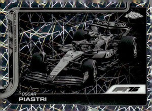 2025 Topps Chrome Formula 1 #78 Oscar Piastri Black & White Lazer Refractor