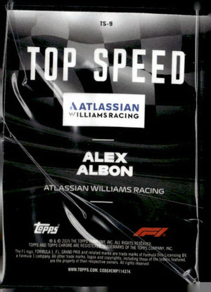 2025 Topps Chrome Formula 1 #TS-9 Alex Albon Top Speed