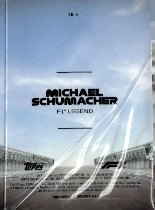 2025 Topps Chrome Formula 1 #4N-4 Michael Schumacher 4 & More