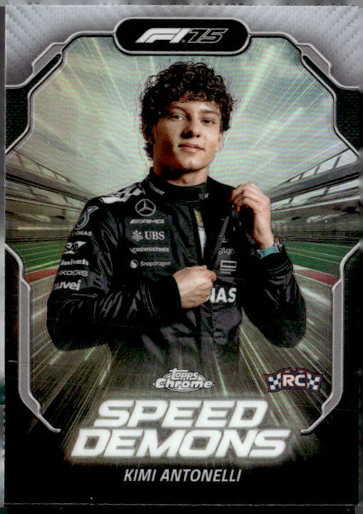 2025 Topps Chrome F1 #SD-1 Kimi Antonelli F1 75th Anniversary Refractor #/75
