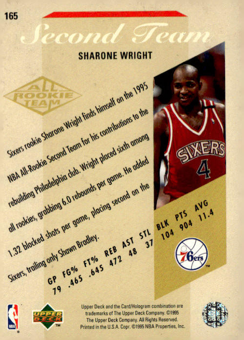 1995-96 Upper Deck #165 Sharone Wright