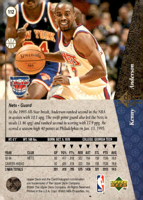 1994-95 SP #112 Kenny Anderson