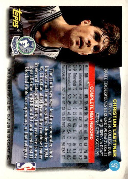 1995-96 Topps #97 Christian Laettner