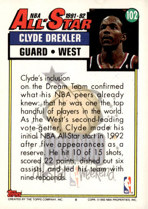 1992-93 Topps #102 Clyde Drexler