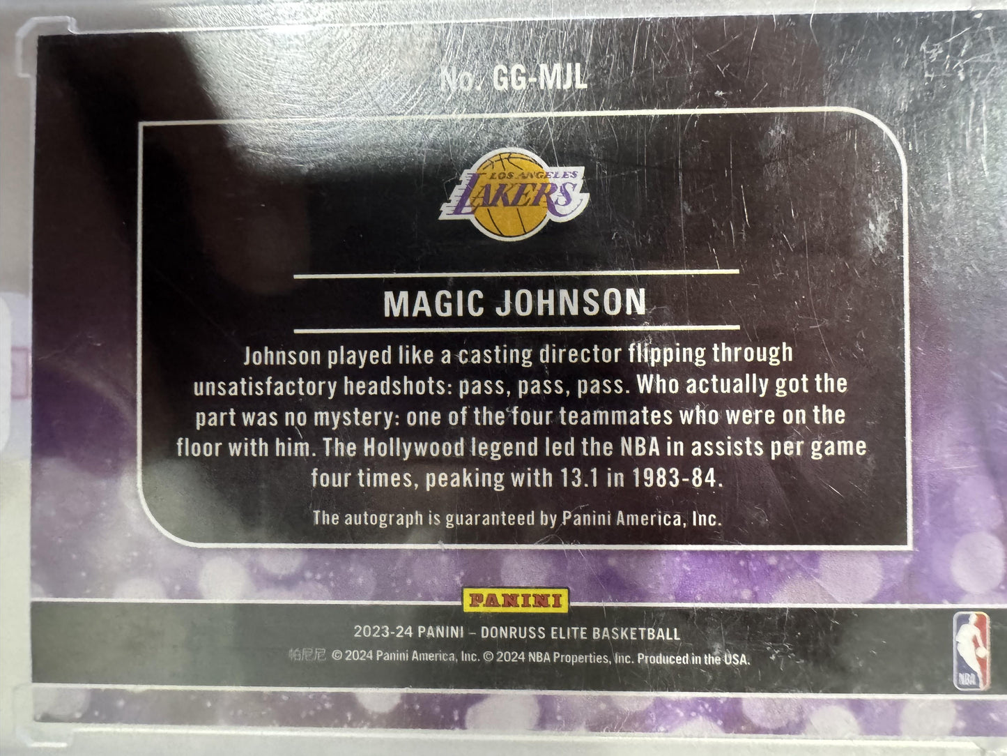 2023-24 Donruss Elite #GG-MJL Magic Johnson GenreGraphs Red #/49