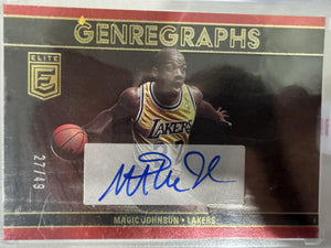 2023-24 Donruss Elite #GG-MJL Magic Johnson GenreGraphs Red #/49