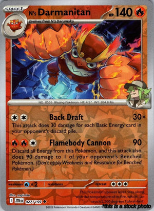027/159 N's Darmanitan Uncommon Reverse Holofoil