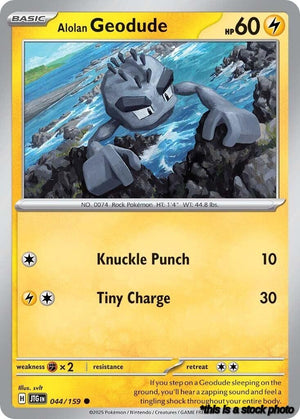 Reverse Holofoil Alolan Geodude [044/159 Near Mint ]