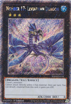 1st Edition Number 17: Leviathan Dragon (Platinum Secret Rare) [RA04-EN154 Near Mint] Platinum Secret Rare