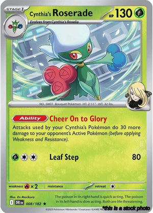 Rare Cynthia's Roserade [008/182 Near Mint ]