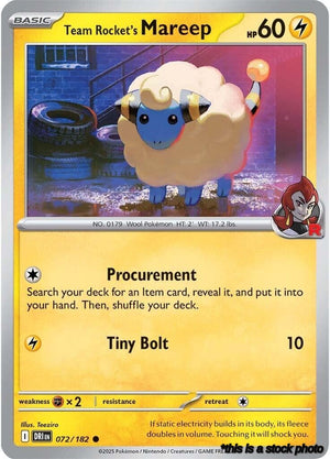 072/182 Team Rocket's Mareep Common Reverse Holofoil