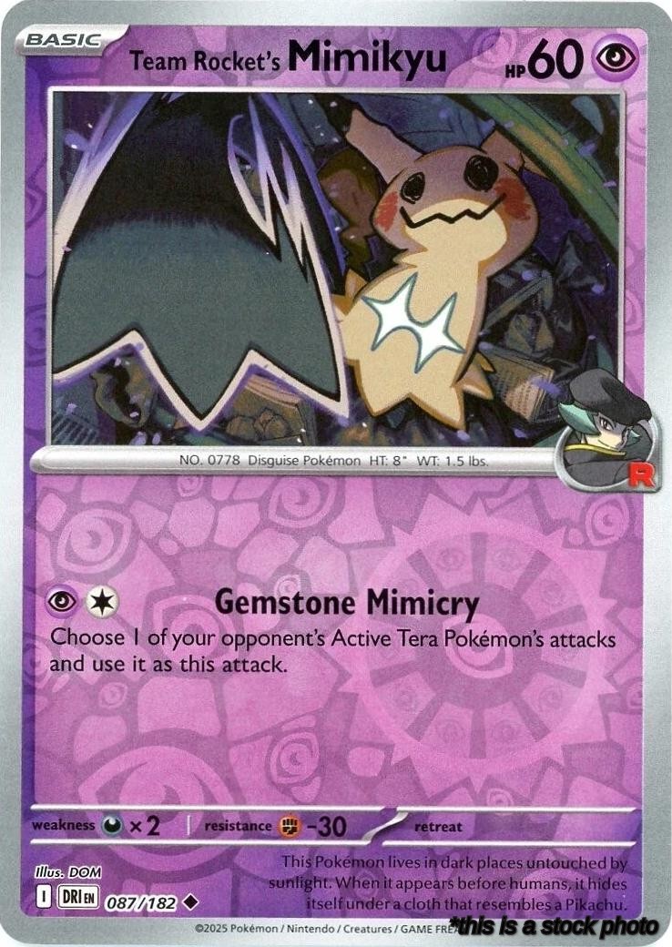 Reverse Holofoil Team Rocket's Mimikyu [087/182 Near Mint ]