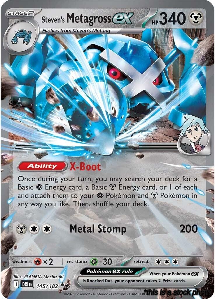 Holofoil Steven's Metagross ex [145/182 Lightly Played ]