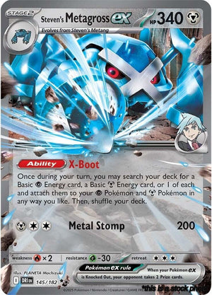 Holofoil Steven's Metagross ex [145/182 Lightly Played ]