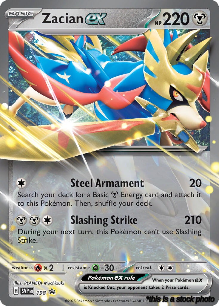 Holofoil Zacian ex - 198 [198 Lightly Played ]