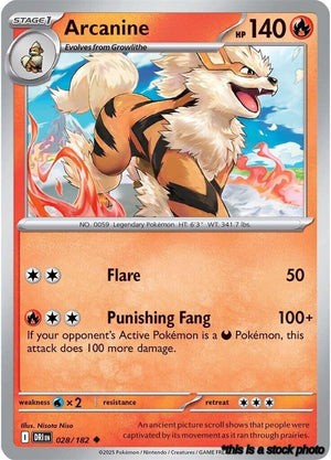 Uncommon Arcanine [028/182 Near Mint ]