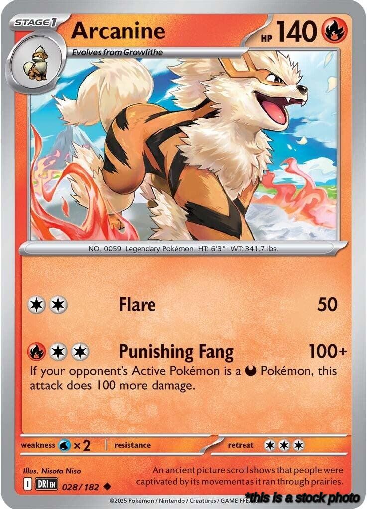 Uncommon Arcanine [028/182 Near Mint ]