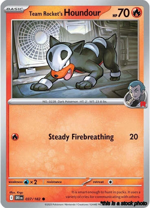 Common Team Rocket's Houndour [037/182 Near Mint ]