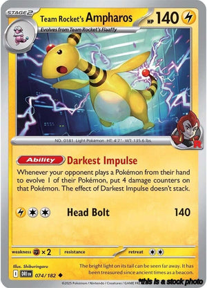 Normal Team Rocket's Ampharos [074/182 Near Mint ]