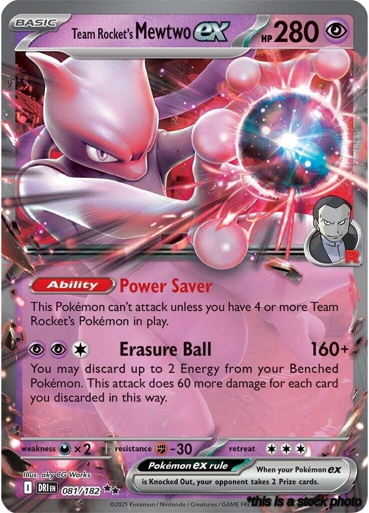 081/182 Team Rocket's Mewtwo ex Double Rare Holofoil