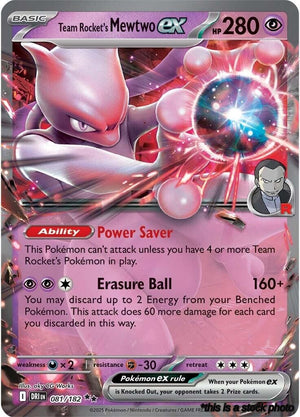 081/182 Team Rocket's Mewtwo ex Double Rare Holofoil