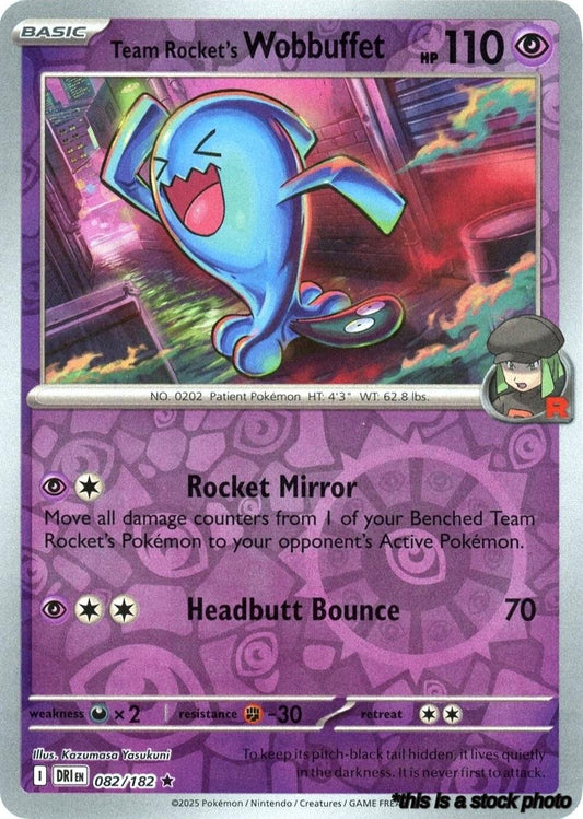 082/182 Team Rocket's Wobbuffet Rare Reverse Holofoil