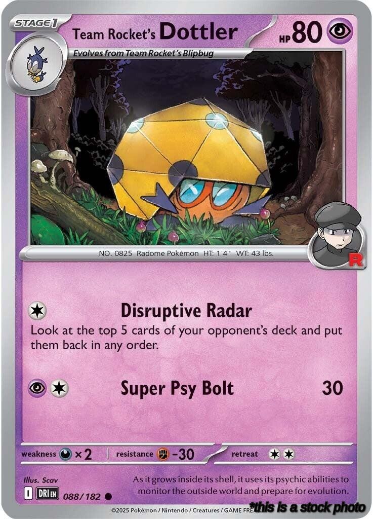 Common Team Rocket's Dottler [088/182 Near Mint ]
