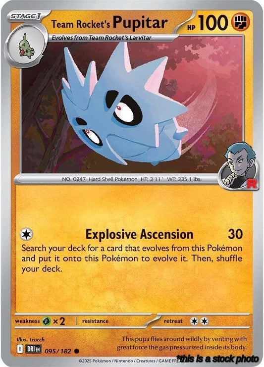 Common Team Rocket's Pupitar [095/182 Near Mint ]