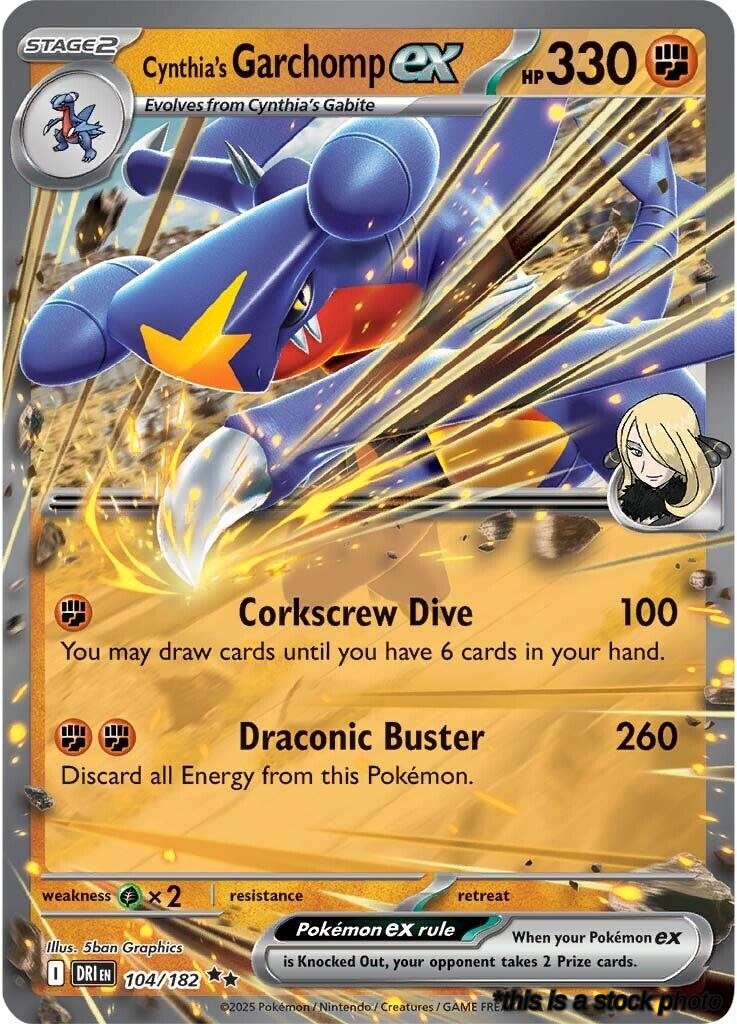 Holofoil Cynthia's Garchomp ex - 104/182 [104/182 Lightly Played ]