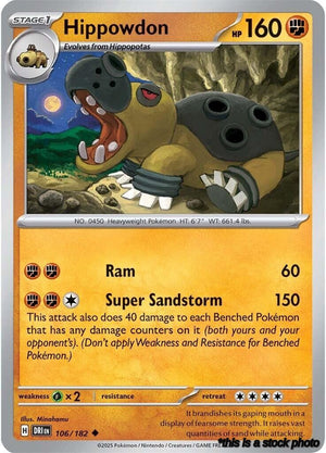 Reverse Holofoil Hippowdon [106/182 Near Mint ]