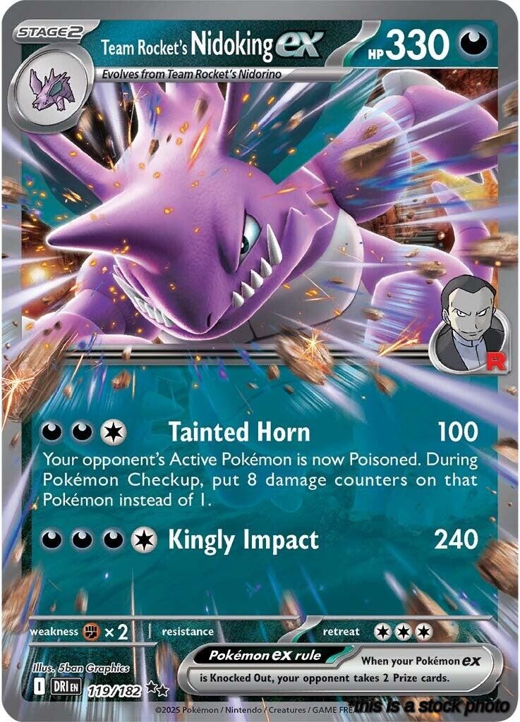 Double Rare Team Rocket's Nidoking ex - 119/182 [119/182 Near Mint ]