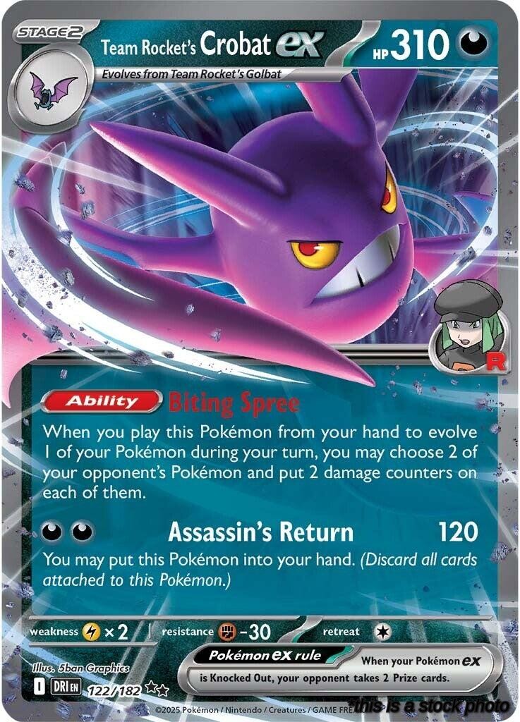 Holofoil Team Rocket's Crobat ex - 122/182 [122/182 Near Mint ]
